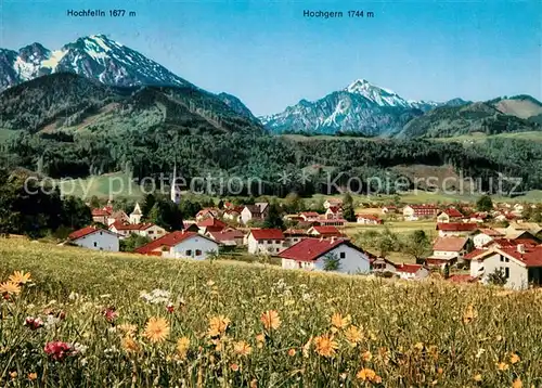 AK / Ansichtskarte Bergen_Chiemgau mit Hochfelln und Hochgern Bergen Chiemgau