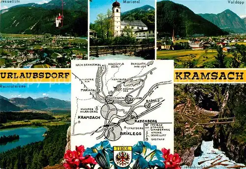 AK / Ansichtskarte Kramsach Voldopp Mariatal Sessellift Reintalersee Tiefenbachklamm Kramsach