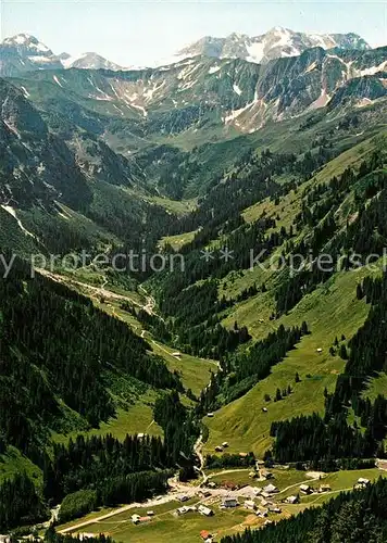 AK / Ansichtskarte Baad_Mittelberg_Kleinwalsertal Fliegeraufnahme Baergunttal Hochalppass Baad_Mittelberg