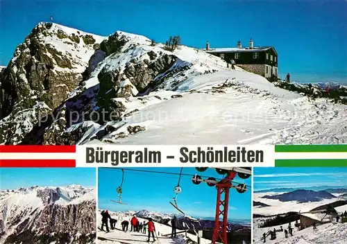 AK / Ansichtskarte Aflenz Schizentrum Aflenzer Buergeralpe Schoenleitenhaus Berghaus Alpenpanorama Aflenz