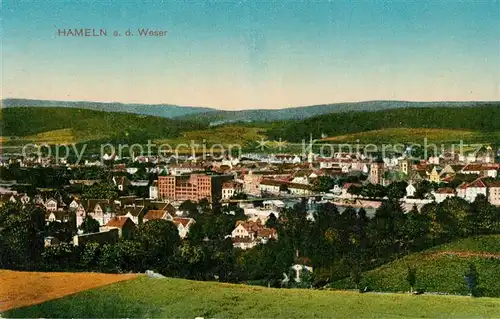 AK / Ansichtskarte Hameln_Weser Panorama Hameln Weser