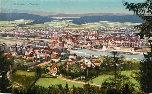 AK / Ansichtskarte Hameln_Weser Panorama Hameln Weser