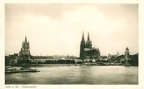 AK / Ansichtskarte Koeln_Rhein Total mit Koelner Dom Koeln_Rhein