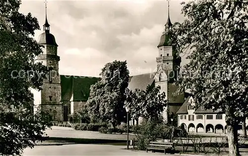 AK / Ansichtskarte Freudenstadt Evangelische Stadtkirche mit Anlagen Kurort im Schwarzwald Freudenstadt