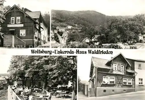 AK / Ansichtskarte Unkeroda_Wolfsburg_Thueringen Haus Waldfrieden Gaststaette Terrasse Unkeroda_Wolfsburg