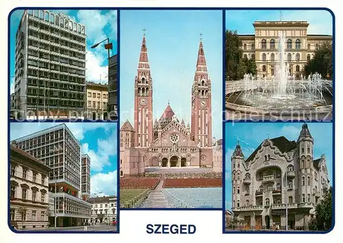 AK / Ansichtskarte Szeged Reoek Palast Theater Votivkirche Ferenc Mora Museum Szeged