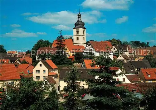 AK / Ansichtskarte Markt_Einersheim Kirche Ortsansicht Markt Einersheim