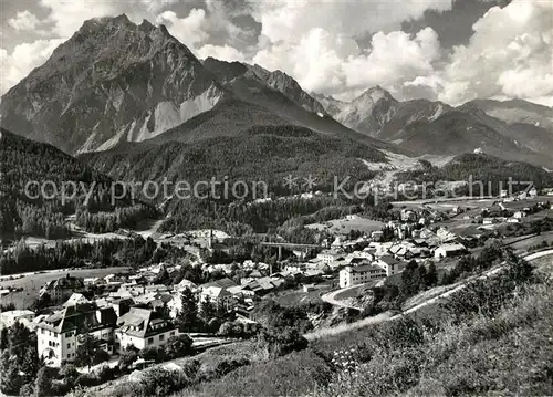 AK / Ansichtskarte Scuol_GR mit Schuls Vulpera und Piz Pisoc Scuol_GR