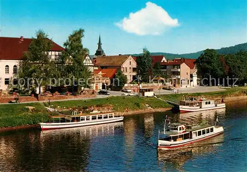 AK / Ansichtskarte Bodenwerder Weserpartie Ausflugsschiffe Bodenwerder