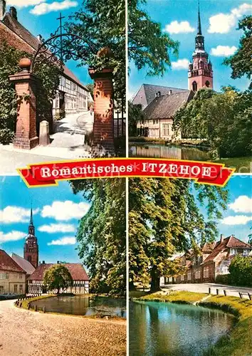 AK / Ansichtskarte Itzehoe Historische Gebaeude Kirche Partie am Wasser Itzehoe