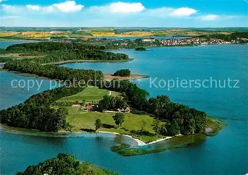 AK / Ansichtskarte Ploen_See Prinzeninsel Naturpark Holsteinische Schweiz Fliegeraufnahme Ploen_See