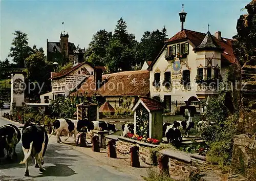 AK / Ansichtskarte Koenigstein_Taunus Klostergut Rettershof Cafe Restaurant Zum froehlichen Landmann Bachschule Kuehe Koenigstein_Taunus