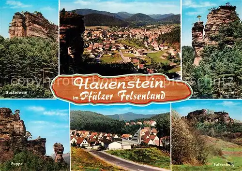 AK / Ansichtskarte Hauenstein_Pfalz Backelstein Kamel Falkenburg Puppe Panorama Hauenstein_Pfalz