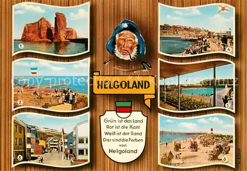 AK / Ansichtskarte Helgoland Nordspitze Reede Lund Wai Landungsbruecke Schwimmbad Duene Helgoland