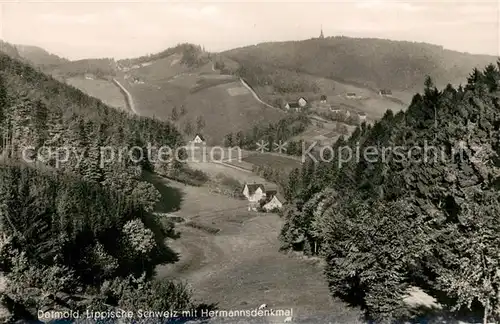 AK / Ansichtskarte Detmold Lippische Schweiz mit Hermannsdenkmal Detmold