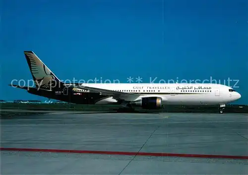 AK / Ansichtskarte Flugzeuge_Zivil Gulf Traveller Boeing 767 3P6 ER A40 GS c n 26236 436 Flugzeuge Zivil