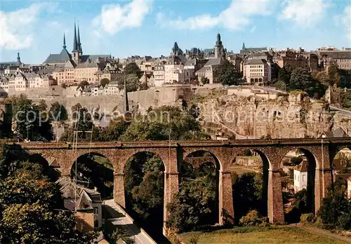 AK / Ansichtskarte Luxembourg_Luxemburg Oberstadt mit Bockfelsen Luxembourg Luxemburg