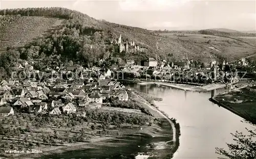 AK / Ansichtskarte Wertheim_Main Panorama mit Kreuzwertheim Wertheim Main