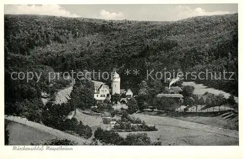 AK / Ansichtskarte Mespelbrunn Landschaftspanorama mit Maerchenschloss Mespelbrunn