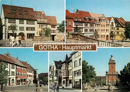 AK / Ansichtskarte Gotha_Thueringen Hauptmarkt Rathaus Altstadt Brunnen Gotha Thueringen