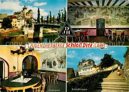 AK / Ansichtskarte Diez_Lahn Jugendherberge Schloss Rittersaal Schlosstreppe Diez_Lahn