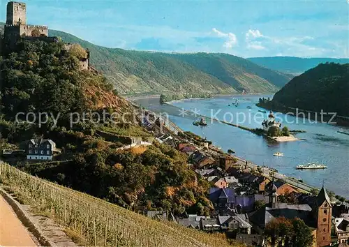 AK / Ansichtskarte Kaub Burg Gutenfels Burg Pfalz im Rhein Landschaftspanorama Weinberge Kaub