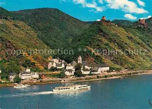 AK / Ansichtskarte Kamp Bornhofen Blick ueber den Rhein Kloster Bornhofen Burgen Die feindlichen Brueder Kamp Bornhofen