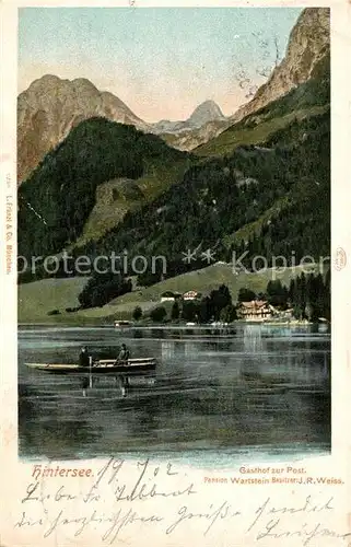 AK / Ansichtskarte Hintersee_Salzburg Gasthof zur Post Seepartie Hintersee Salzburg