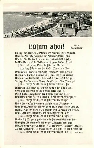 AK / Ansichtskarte Buesum_Nordseebad Strand Gedicht Buesum_Nordseebad