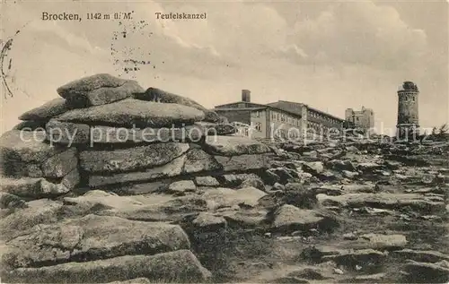 AK / Ansichtskarte Brocken_Harz Teufelskanzel Brocken Harz