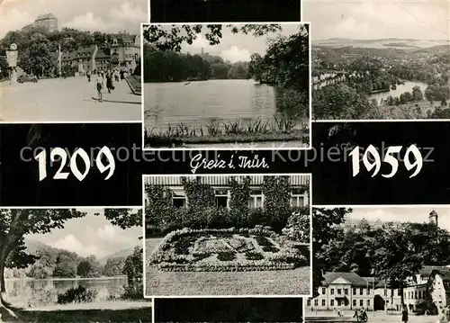 AK / Ansichtskarte Greiz_Thueringen Teilansichten Blumenuhr Schloss Greiz Thueringen