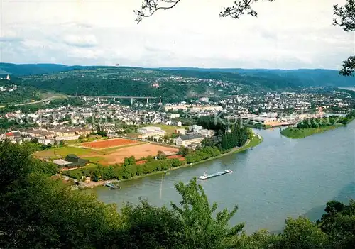 AK / Ansichtskarte Lahnstein Panorama Blick zur Lahnmuendung Lahnstein