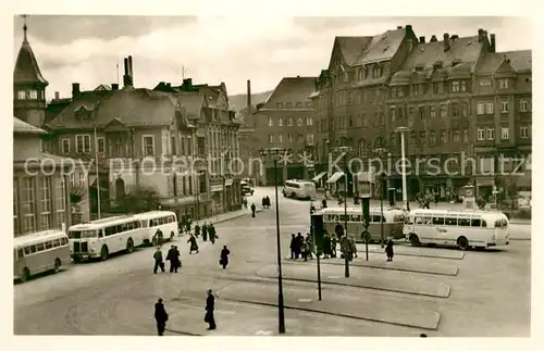 AK / Ansichtskarte Aue_Sachsen Omnibusbahnhof Generalissimus Stalin Platz Aue_Sachsen