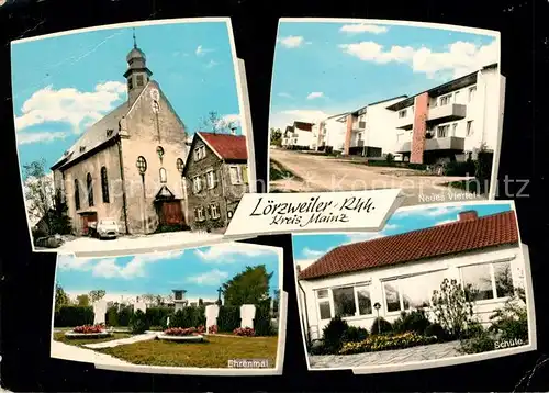 AK / Ansichtskarte Loerzweiler Kirche Schule Ehrenmal  Loerzweiler