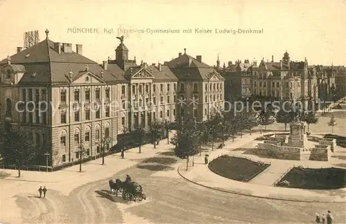 AK / Ansichtskarte Muenchen Kgl Theresien Gymnasium Kaiser Ludwig Denkmal Muenchen