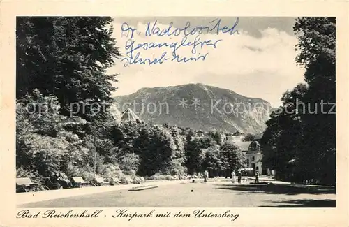 AK / Ansichtskarte Bad_Reichenhall Kurpark Untersberg Bad_Reichenhall