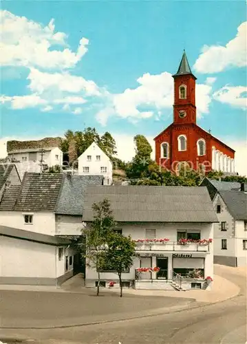 AK / Ansichtskarte Ellar_Limburg_Lahn Cafe Simon Kirche Ellar_Limburg_Lahn