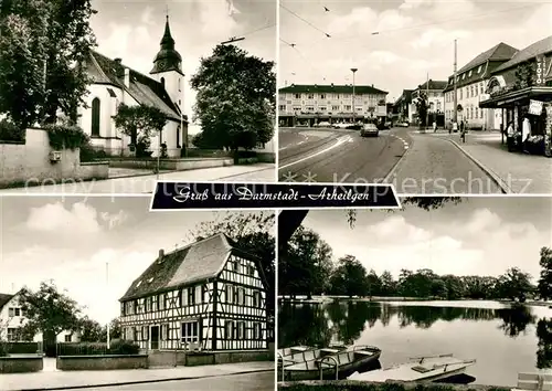 AK / Ansichtskarte Arheilgen Kirche Boot Arheilgen