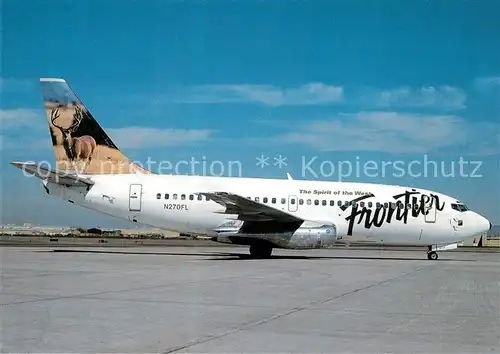 AK / Ansichtskarte Flugzeuge_Zivil Frontier Airlines Mule Deer Boeing B 737 200 N270FL  Flugzeuge Zivil