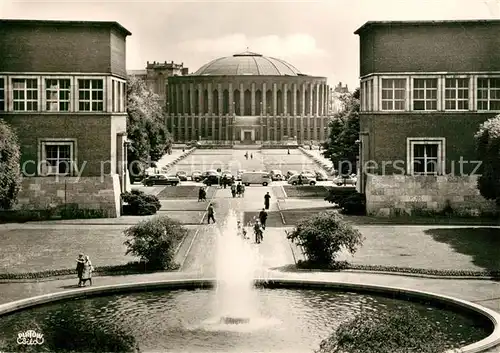 AK / Ansichtskarte Duesseldorf Ehrenhof mit Rheinhalle Duesseldorf