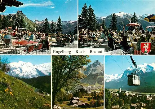 AK / Ansichtskarte Engelberg_OW mit Ristis und Brunni Terrassen Seilbahn Engelberg OW