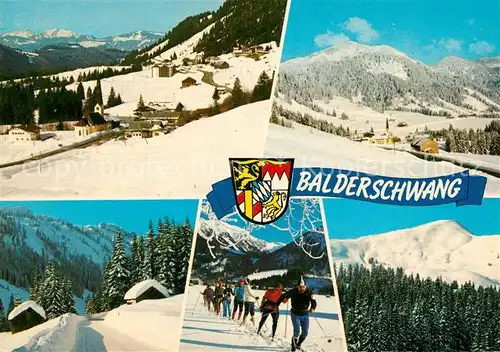 AK / Ansichtskarte Balderschwang Panorama Teilansichten Skikurs Balderschwang