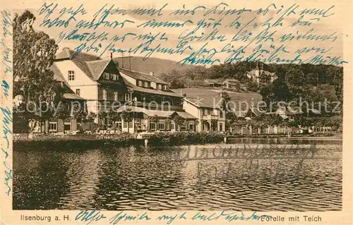 AK / Ansichtskarte Ilsenburg_Harz Restaurant Forelle mit Teich Ilsenburg Harz