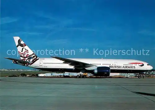 AK / Ansichtskarte Flugzeuge_Zivil British Airways Whale Rider Colours Boeing B 777 G VIIN  Flugzeuge Zivil