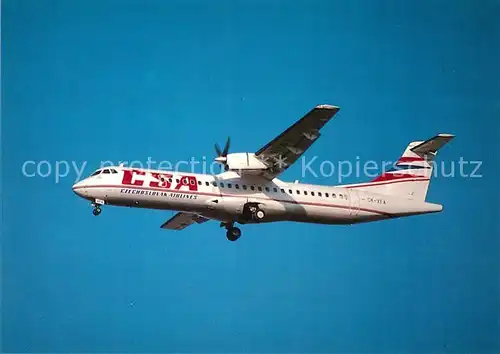 AK / Ansichtskarte Flugzeuge_Zivil CSA Czechoslovak Airlines ATR72 OK XFA c n 285 Flugzeuge Zivil