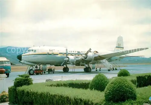 AK / Ansichtskarte Flugzeuge_Zivil Douglas DC 6B F BHMS c n 44062 Aeromaritime  Flugzeuge Zivil