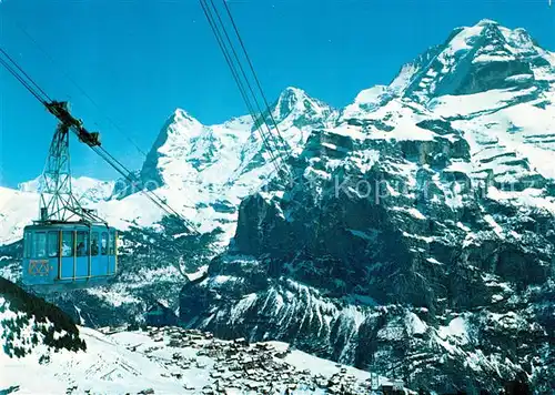 AK / Ansichtskarte Seilbahn Schilthorn Muerren Eiger Moench Jungfrau Seilbahn