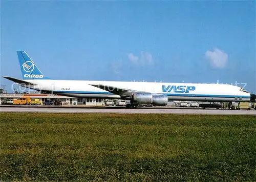 AK / Ansichtskarte Flugzeuge_Zivil VASP Cargo McDDouglas DC 8 61 PP SOO c n 45974 368 Flugzeuge Zivil