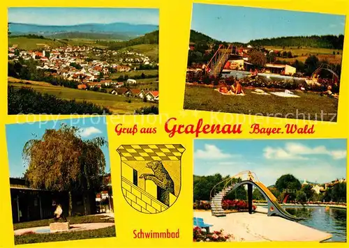 AK / Ansichtskarte Grafenau_Niederbayern Panorama Freibad  Grafenau Niederbayern