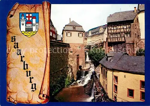 AK / Ansichtskarte Saarburg_Saar Altstadt Wasserfall Saarburg Saar